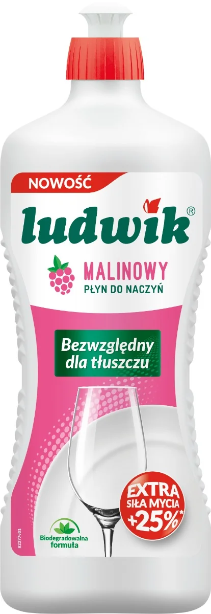 Ludwik płyn do naczyń malinowy, 900 g