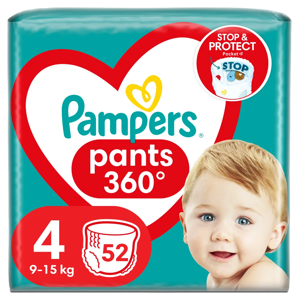 Pampers Pants 4 pieluchomajtki, 52 szt.