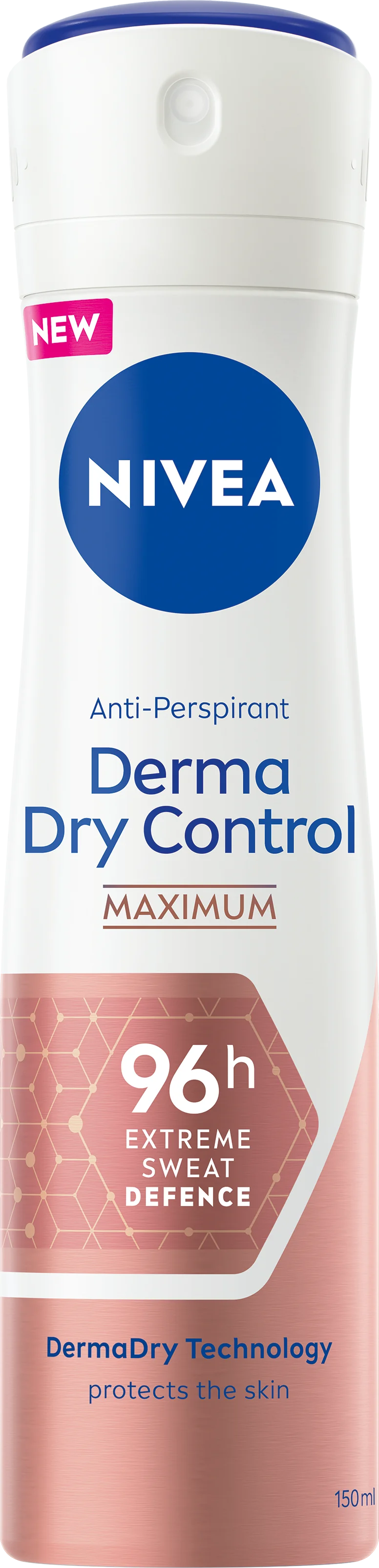 Nivea Derma Dry Control Maximum, antyperspirant damski w sprayu, 150 ml