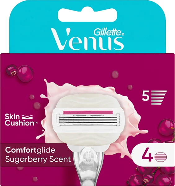 Venus Comfortglide Sugarberry plus Olay, 4 wkłady do maszynki