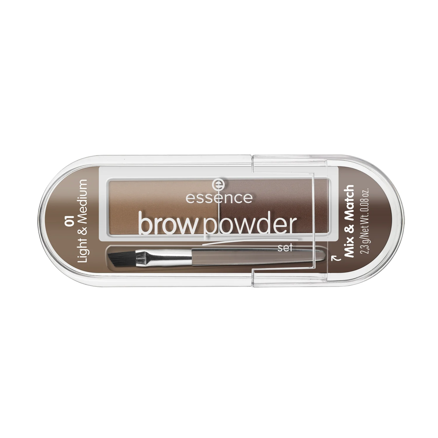 Essence Brow Powder Set zestaw do stylizacji brwi nr 01 Light & Medium, 2,3 g