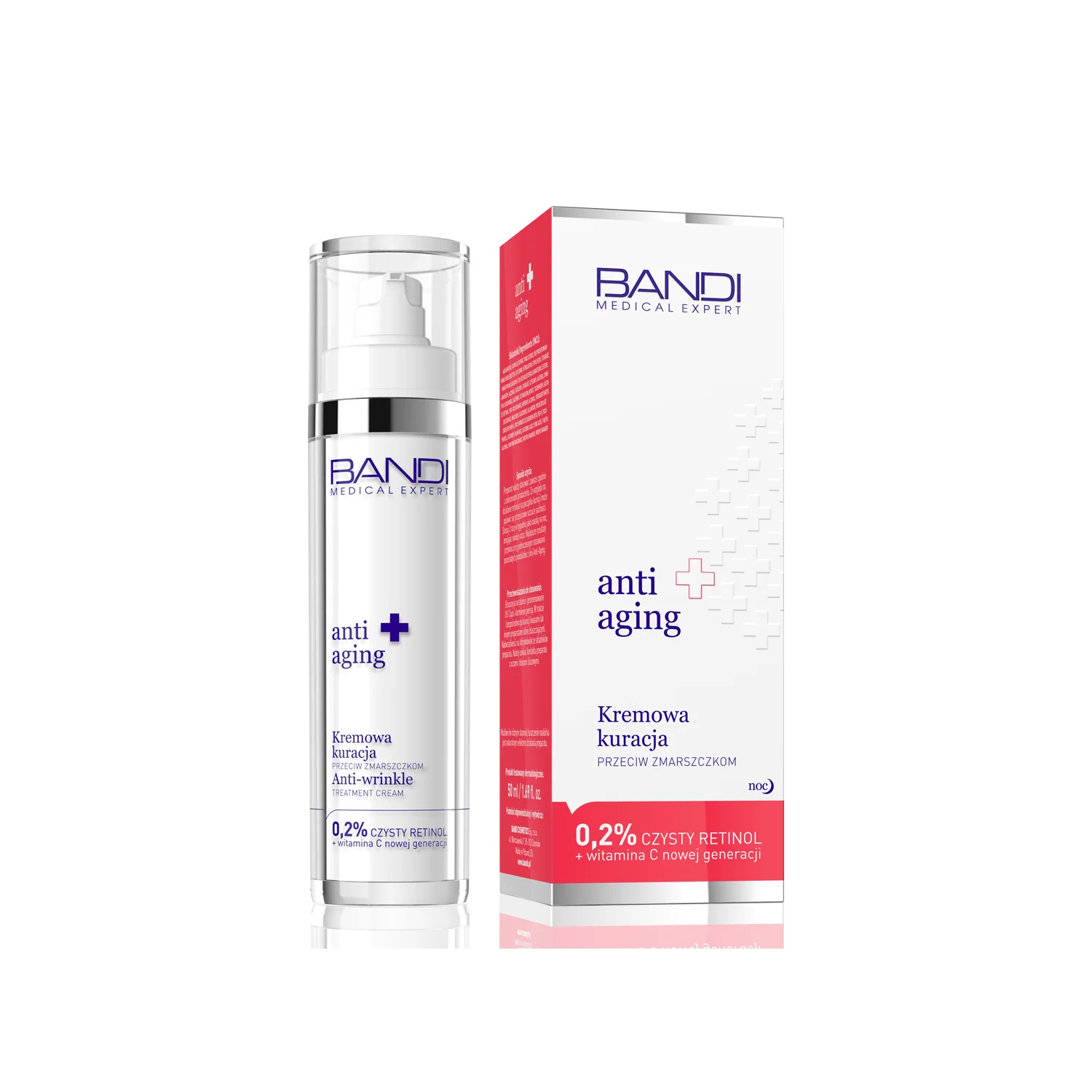 Medica Expert Anti-Aging, Kremowa Kuracja Przeciw Zmarszczkom 0,2% Czysty Retinol i Witamina C, 50 ml