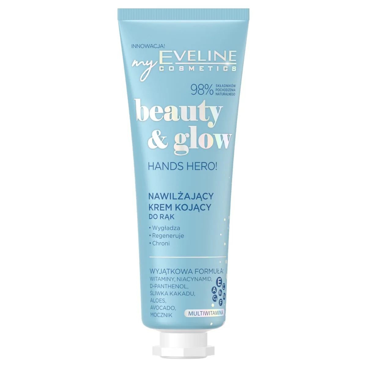 Eveline Cosmetics Beauty & Glow, nawilżający krem do rąk kojący, 50 ml