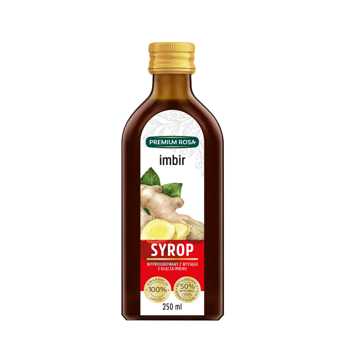 Premium Rosa syrop z imbiru, 250 ml