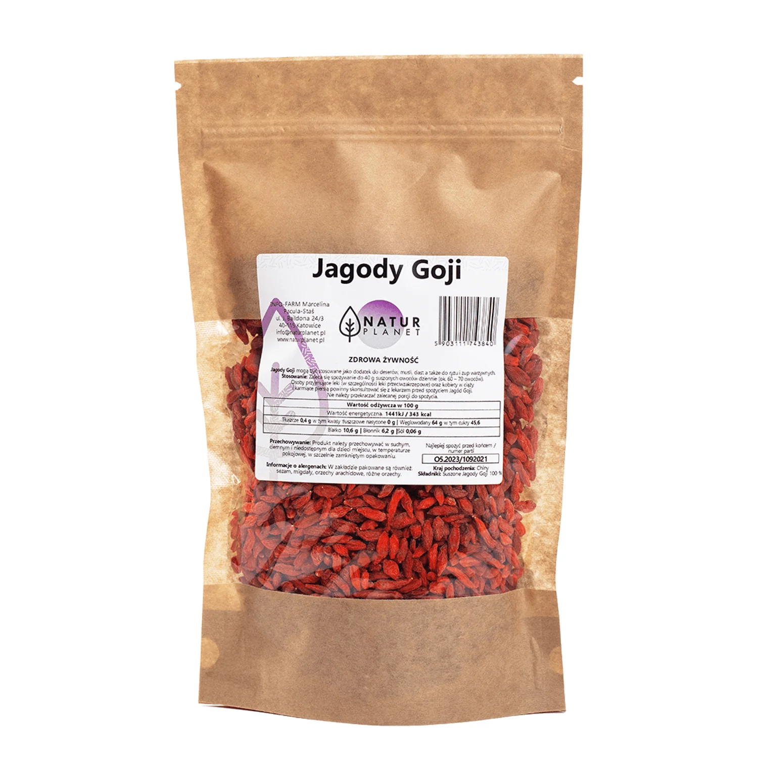 Natur Planet suszone jagody goji, 250 g