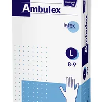 Ambulex Lateks, rękawice zabiegowe, lekko pudrowane, niejałowe, rozmiar L, 100 sztuk