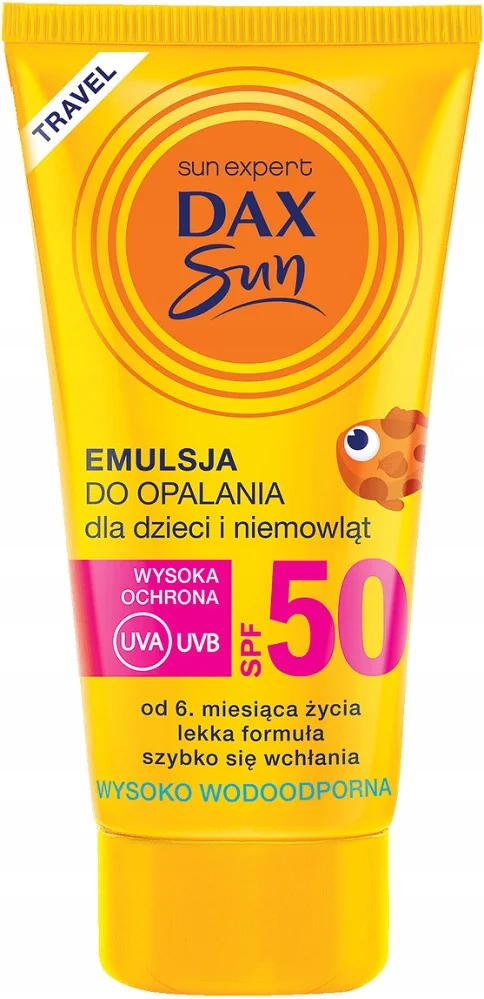 Dax Sun, Emulsja do opalania dla dzieci SPF50 Travel,  50 ml