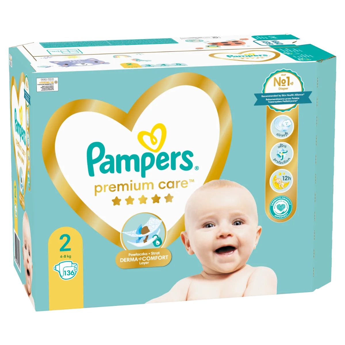 Pampers Premium Care, pieluszki rozmiar 2 mini (4-8 kg), 136 szt.