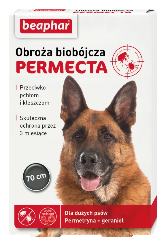 Beaphar Permecta Dog L obroża biobójcza dla dużych psów, 70 cm