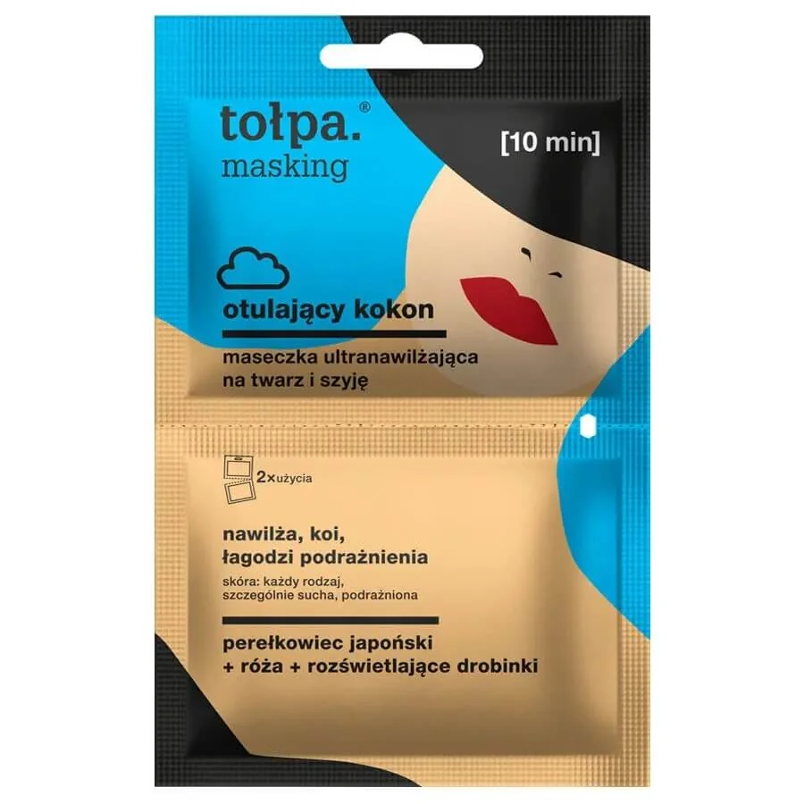 Tołpa Masking, otulający kokon, maseczka ultranawilżająca na twarz i szyję, 2x5 ml