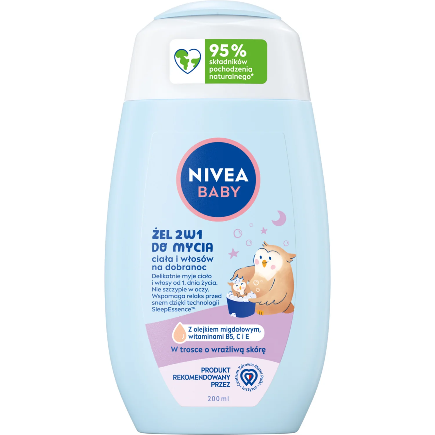 Nivea Baby Dobranoc żel 2 w 1 do mycia ciała i włosów 200 ml