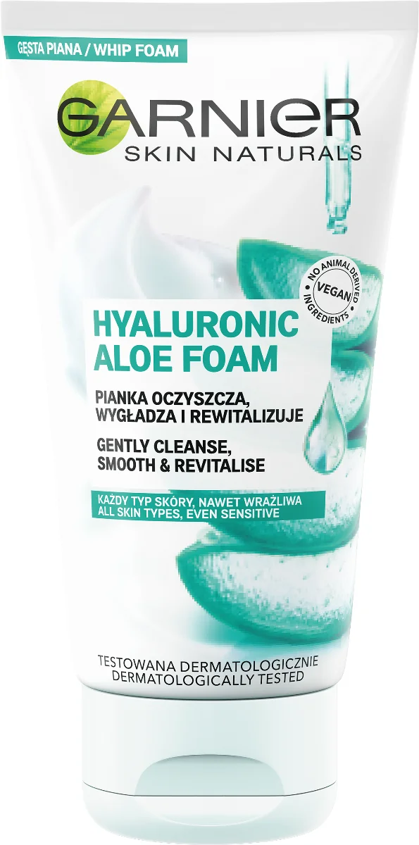 Garnier Skin Naturals Hyaluronic Aloe pianka oczyszczająca do twarzy, 150 ml