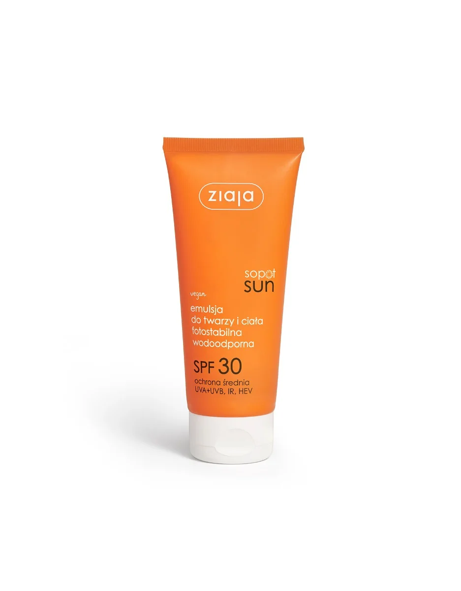 Ziaja Sopot Sun, Emulsja do twarzy i ciała SPF 30, 100 ml