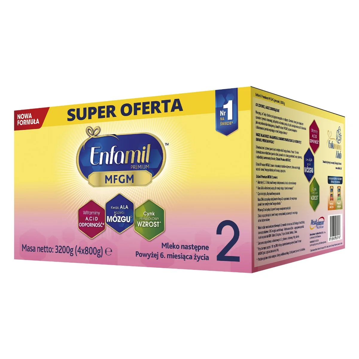 Enfamil Premium 2 MFGM. mleko nastepne od 6 do 12 miesiąca, 3200 g