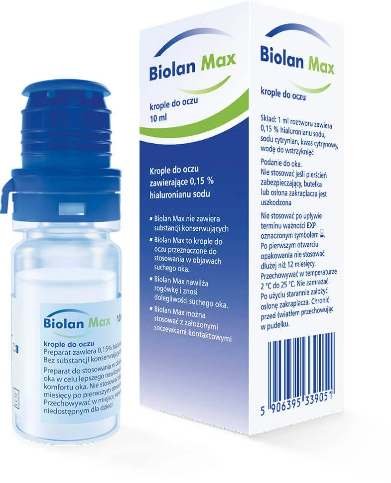 Biolan Max, krople do oczu, roztwór, 0,15%, 10 ml