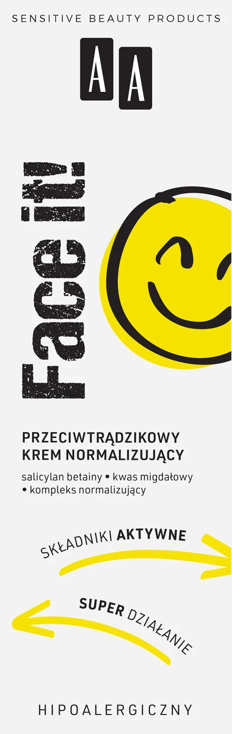 AA FACE IT!, Przeciwtrądzikowy krem normalizujący, 40 ml