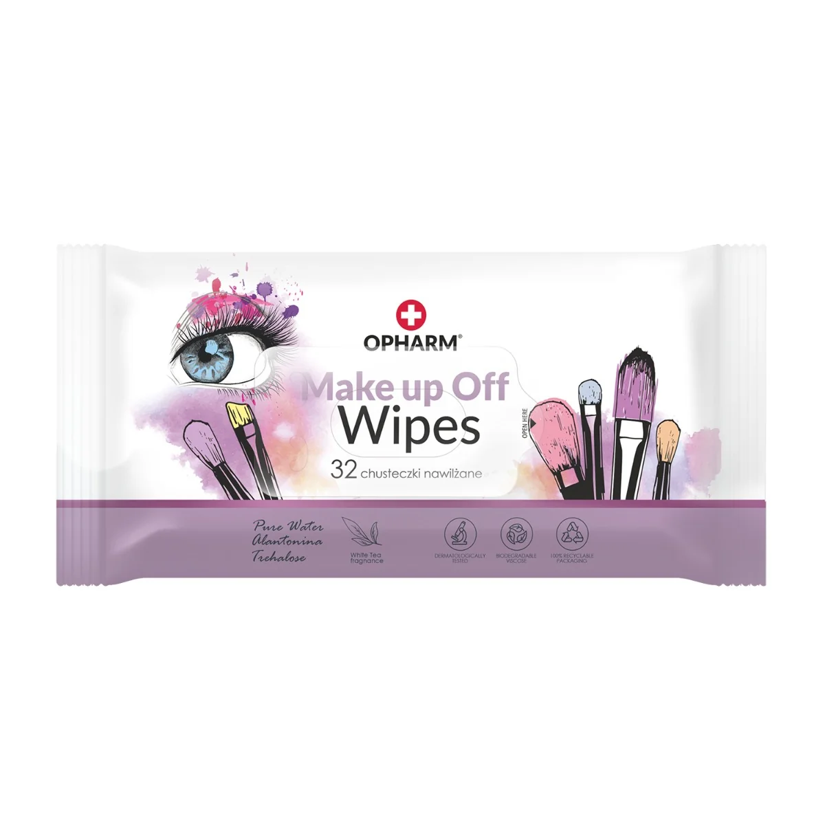 Opharm Make Up Off Wipes chusteczki nawilżane do demakijażu, 32 szt.