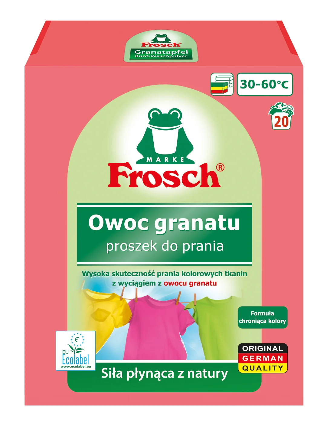 Frosch proszek do prania tkanin kolorowych owoc granatu, 1,35 kg