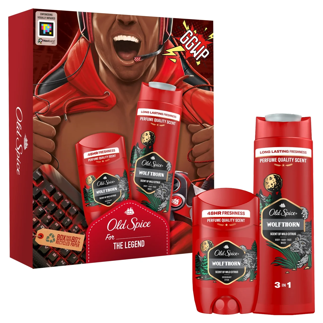 Old Spice Wolfthorn Gamer zestaw podarunkowy dezodorant w sztyfcie, 50 ml + żel pod prysznic, 250 ml