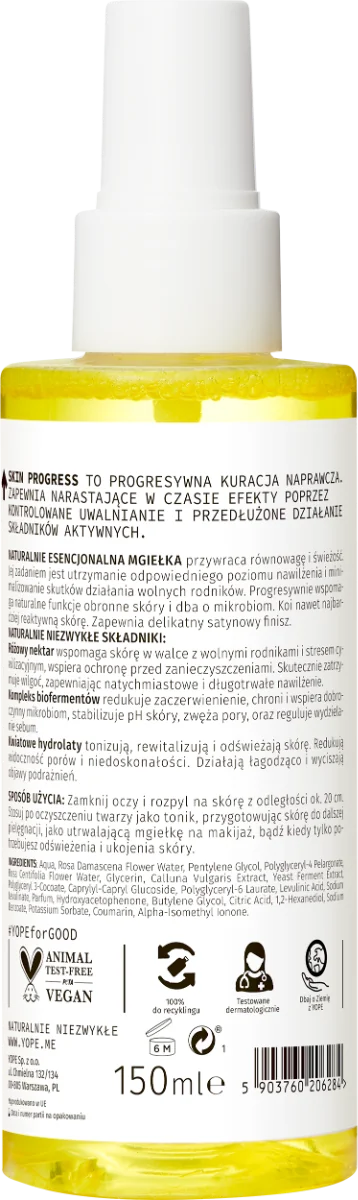 YOPE Skin Progress mgiełka do twarzy hydrobiotyczna, 150 ml