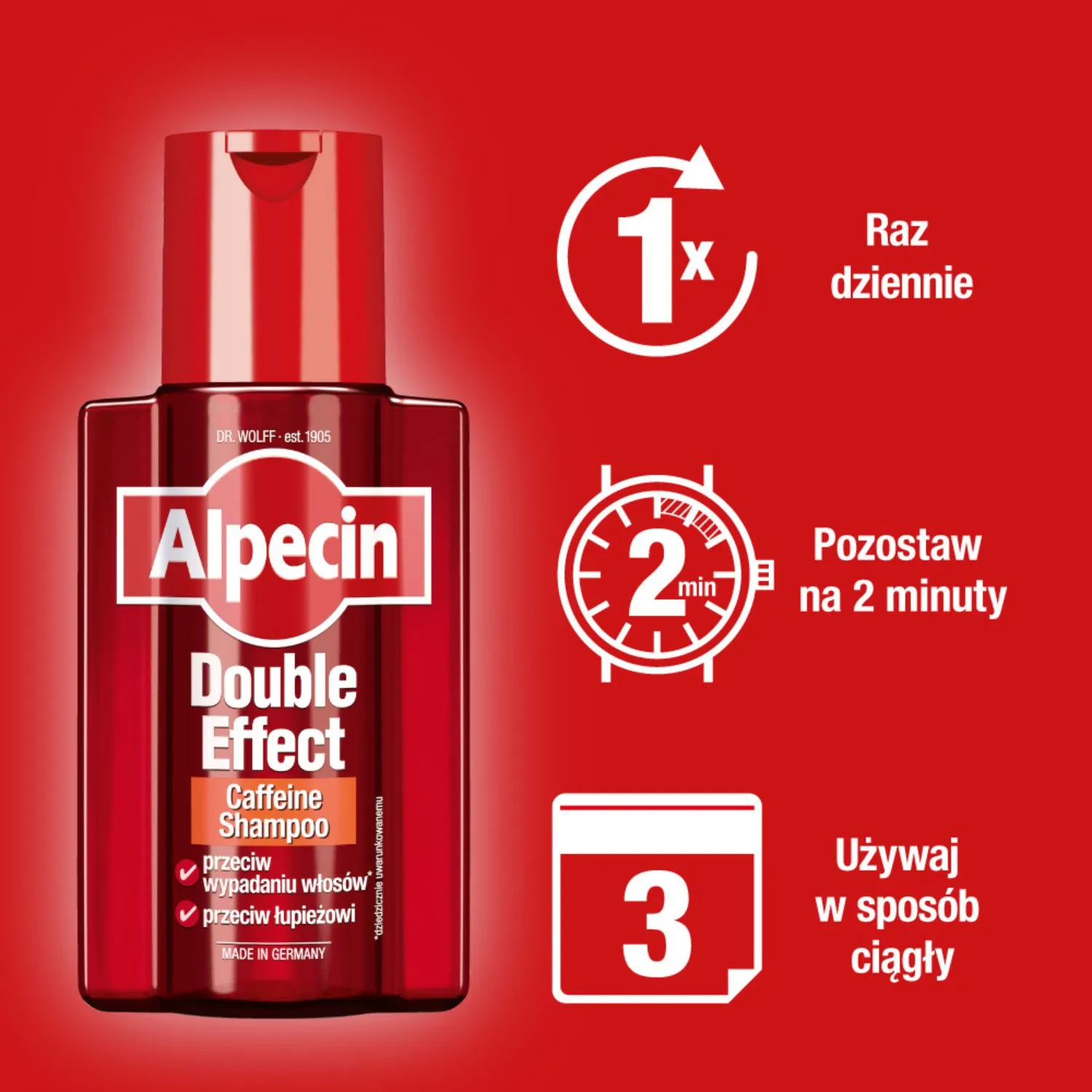 Alpecin Double Effect Coffeine szampon do włosów, 200 ml 