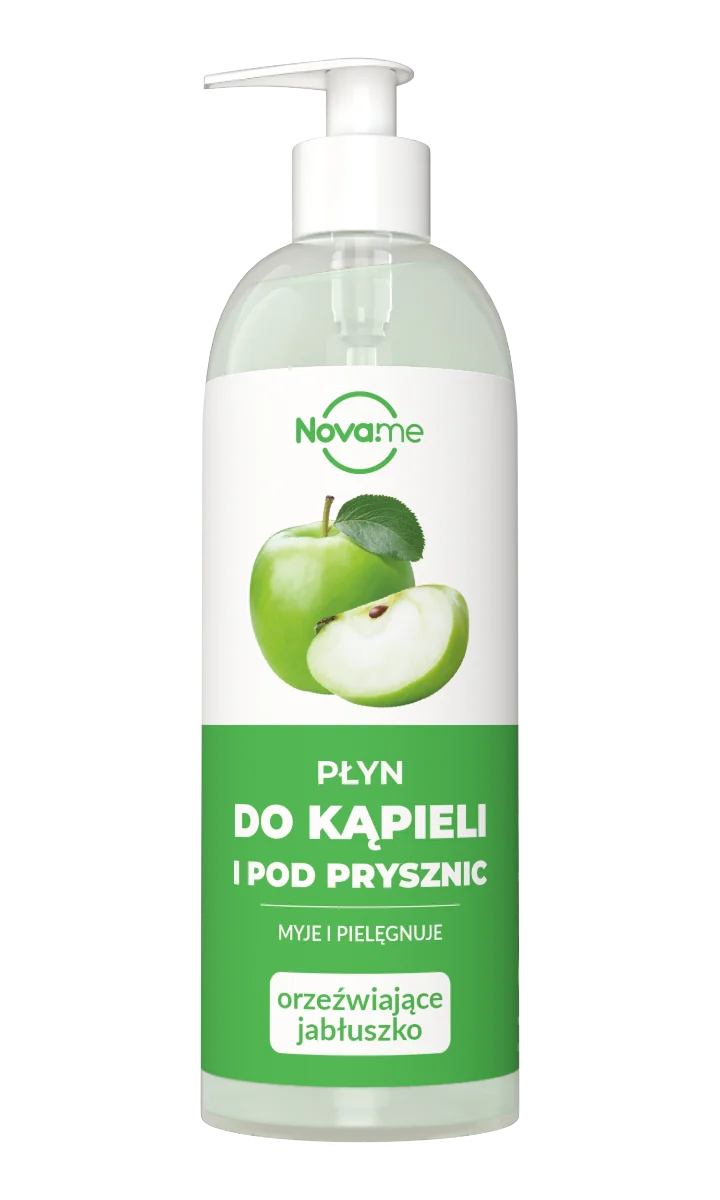 NOVAME, Orzeźwiające Jabłuszko, płyn do kąpieli i pod prysznic, 500 ml