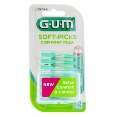 SUNSTAR GUM Soft-Picks Comfort Flex Regular, elastyczne czyściki międzyzębowe średnie, 40 szt.