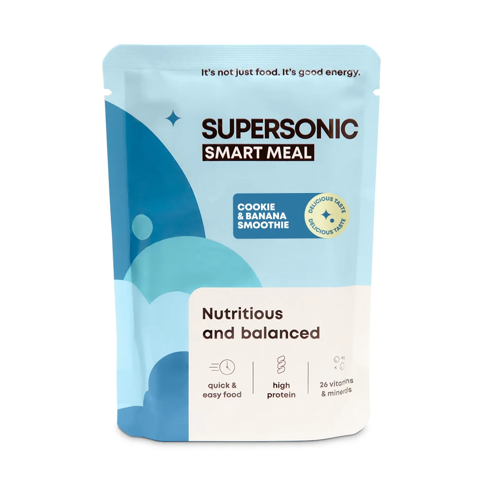 Supersonic Smart Meal pełnowartościowy posiłek o smaku ciasteczkowo-bananowego smoothie, 1 porcja, 100 g