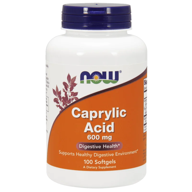 Now Foods Caprylic Acid, suplement diety, 100 kaspułek