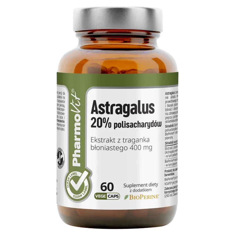 Pharmovit Astragalus 20% polisacharydów, suplement diety, 60 kapsułek