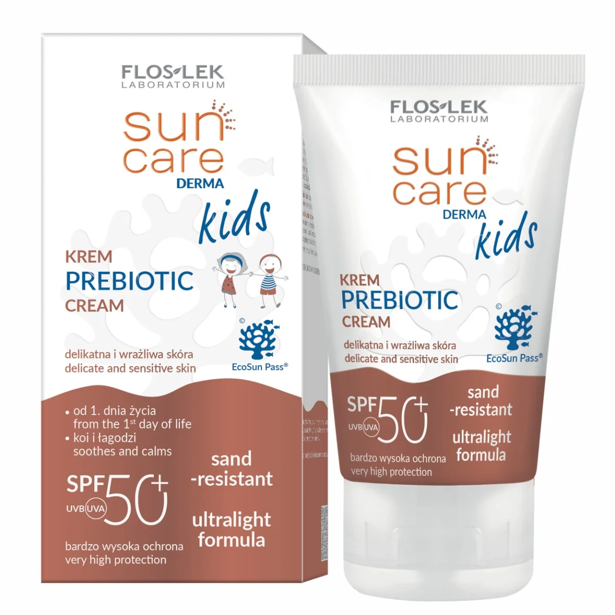 Floslek Sun Care Derma Kids Prebiotic, krem ochronny SPF 50+, 50 ml