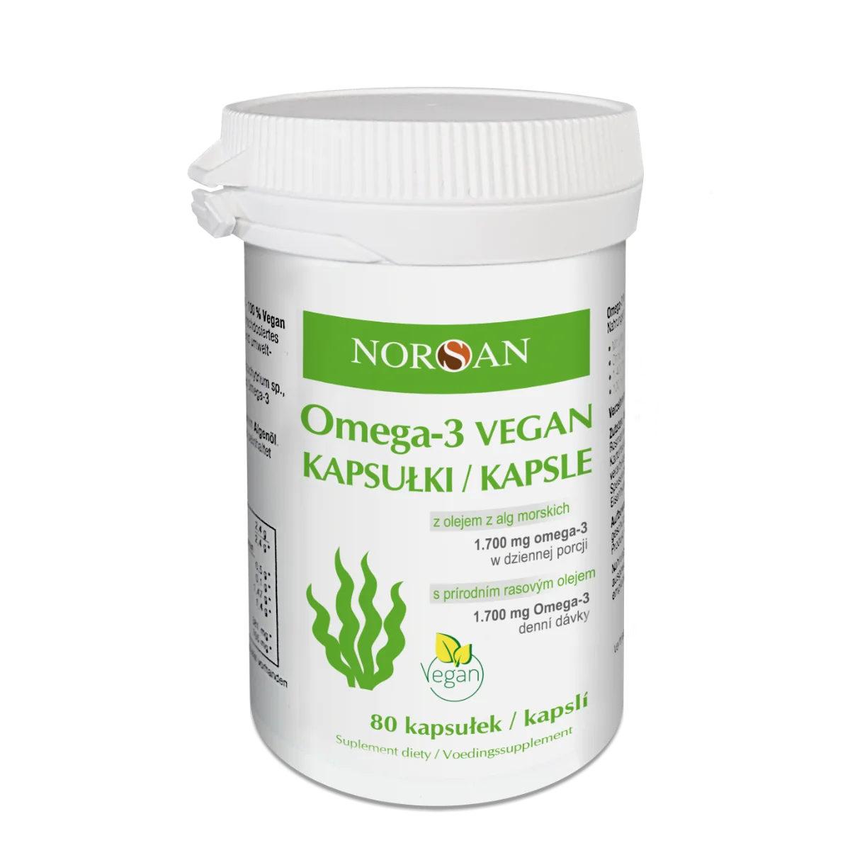 Norsan Omega-3 Vegan Kapsułki, 80 kapsułek