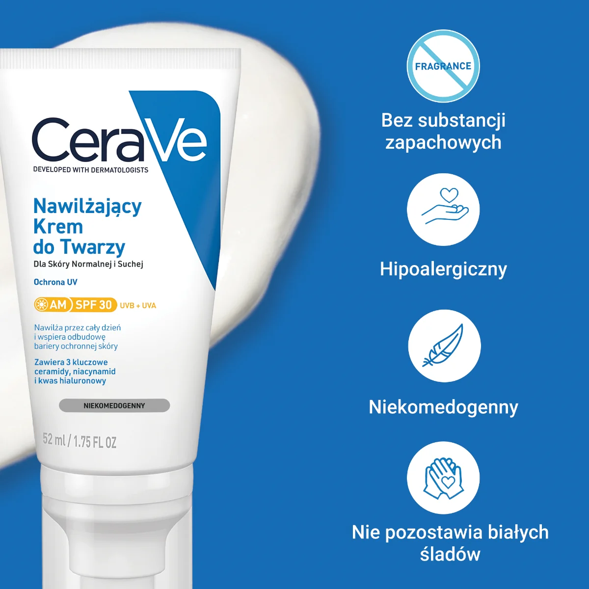 CeraVe nawilżający krem do twarzy SPF30, 52 ml