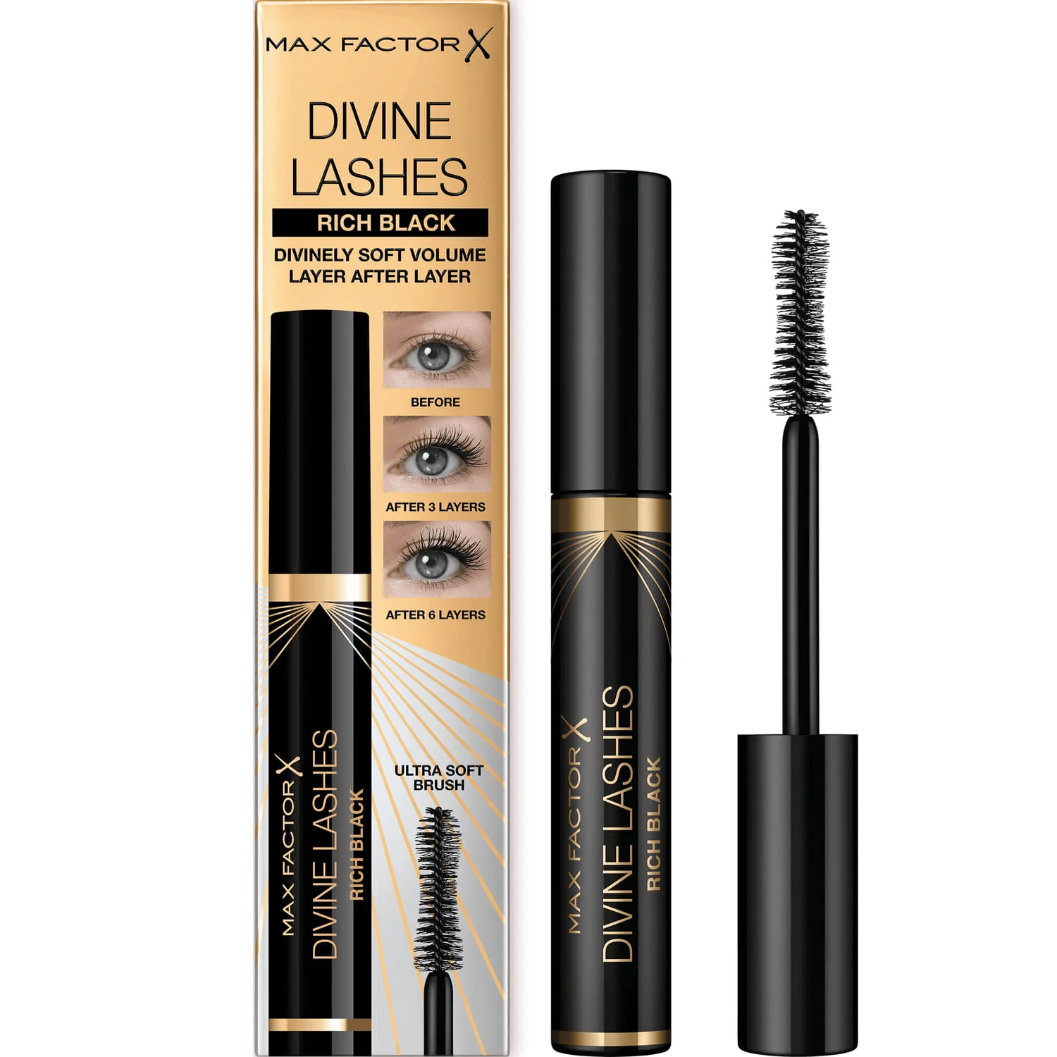 Max Factor Divine Lashes Tusz do rzęs zwiększający objętość 001 Rich Black, 8 ml