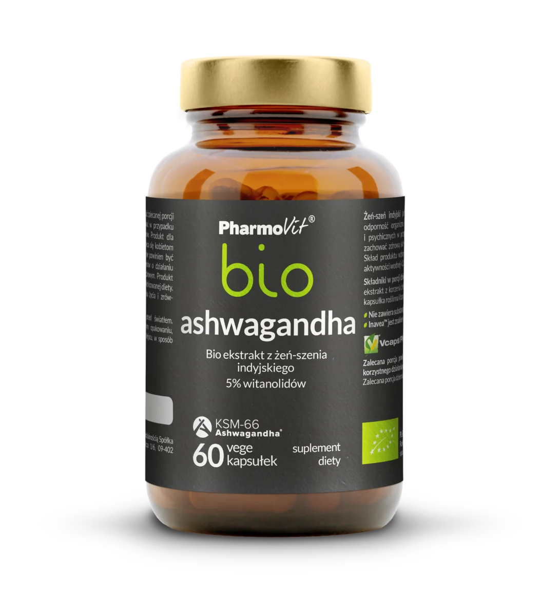 Pharmovit Ashwagandha Bio, suplement diety, 60 kapsułek