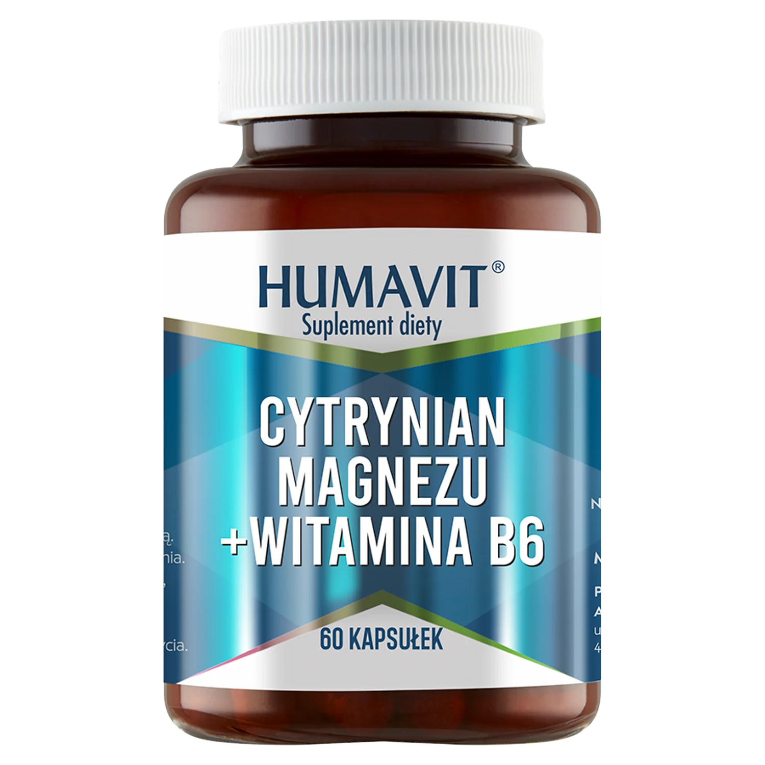 Humavit Cytrynian Magnezu + Witamina B6, 60 kapsułek