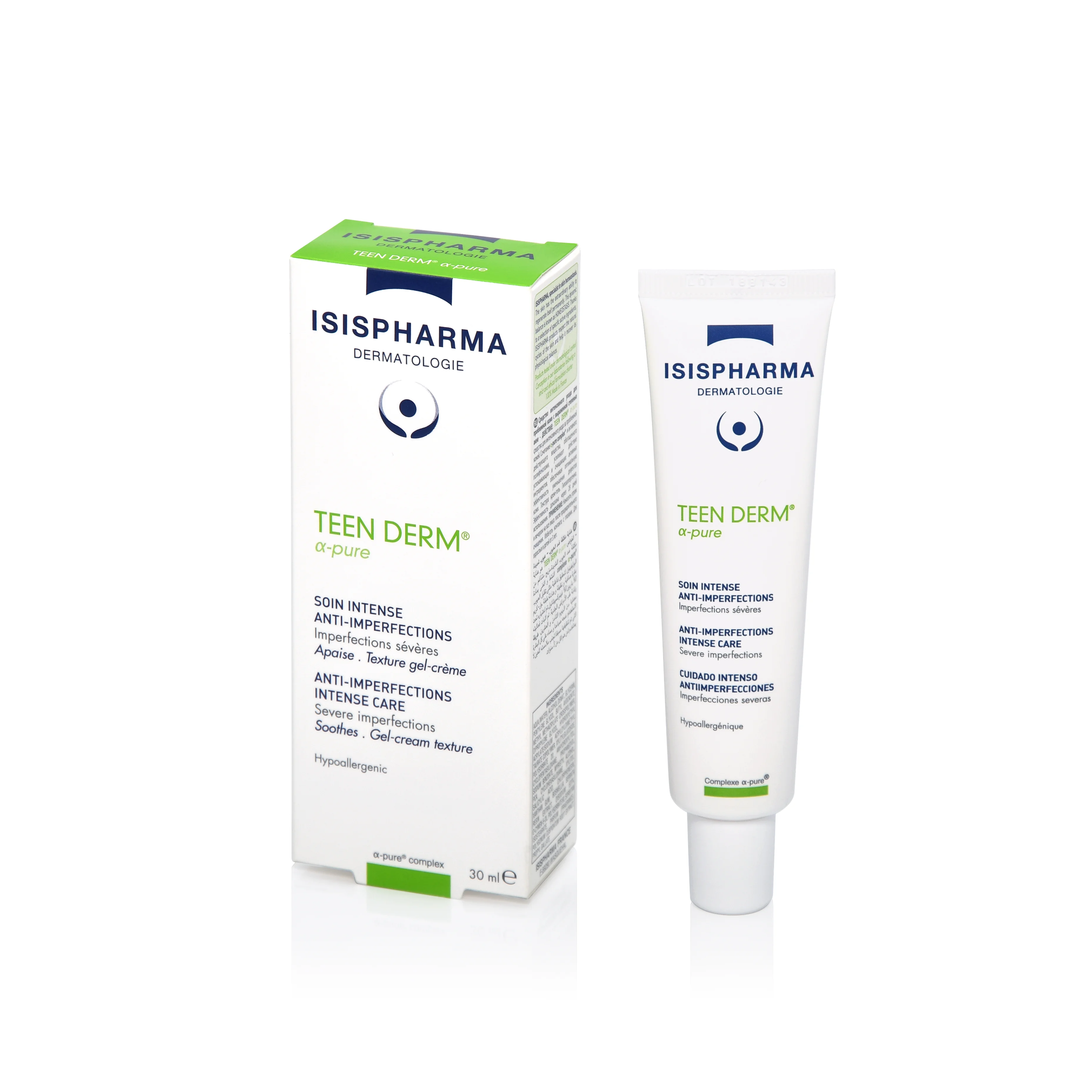 Isispharma Teen Derm Alpha-Pure, Krem zwalczający zmiany zapalne skóry trądzikowej, 30 ml