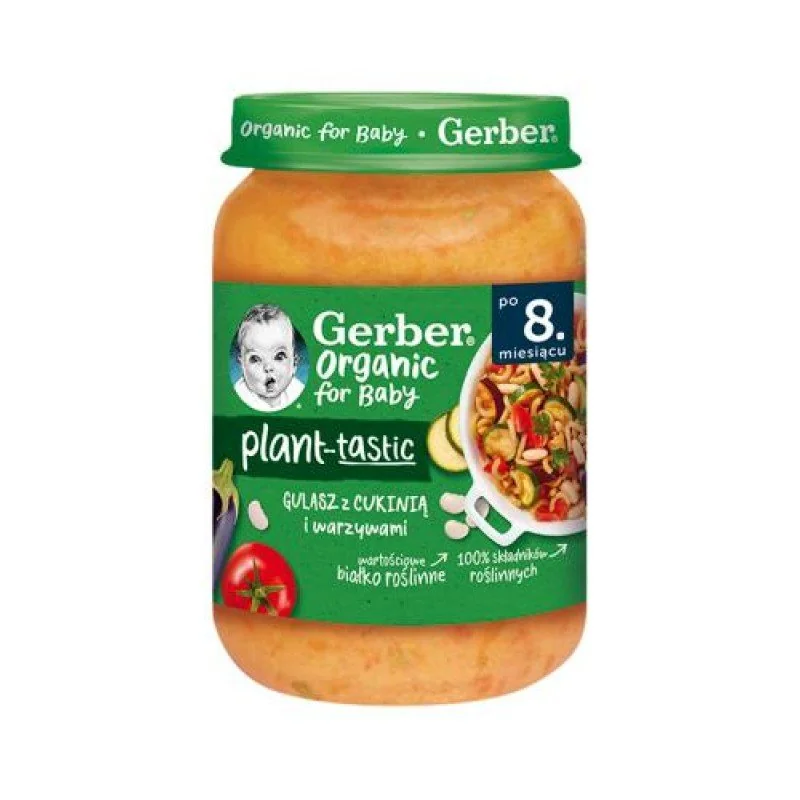 Gerber Organic Plant-tastic gulasz z cukinią i warzywami dla niemowląt, 190 g