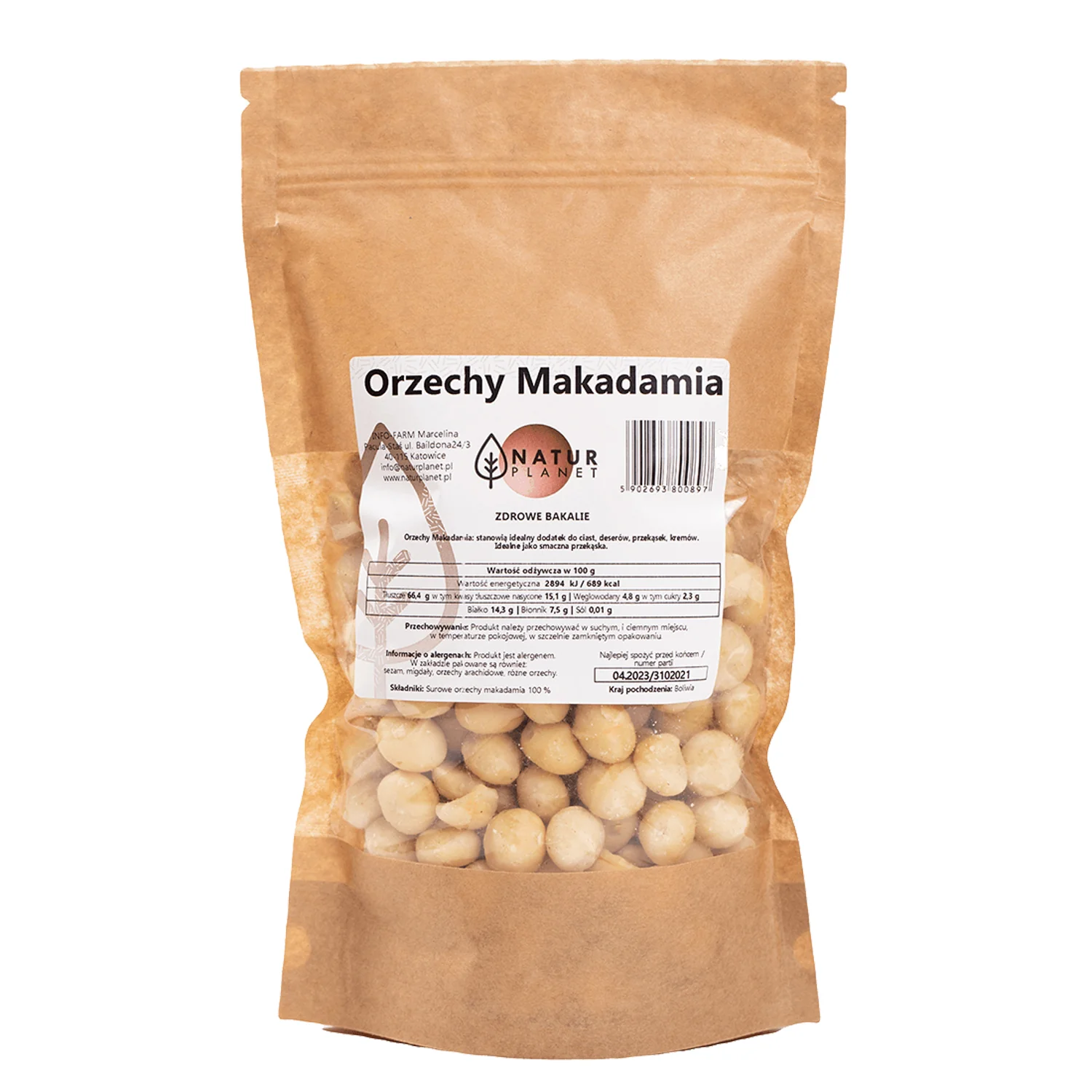 Natur Planet  orzechy makadamia łuskane, 100 g