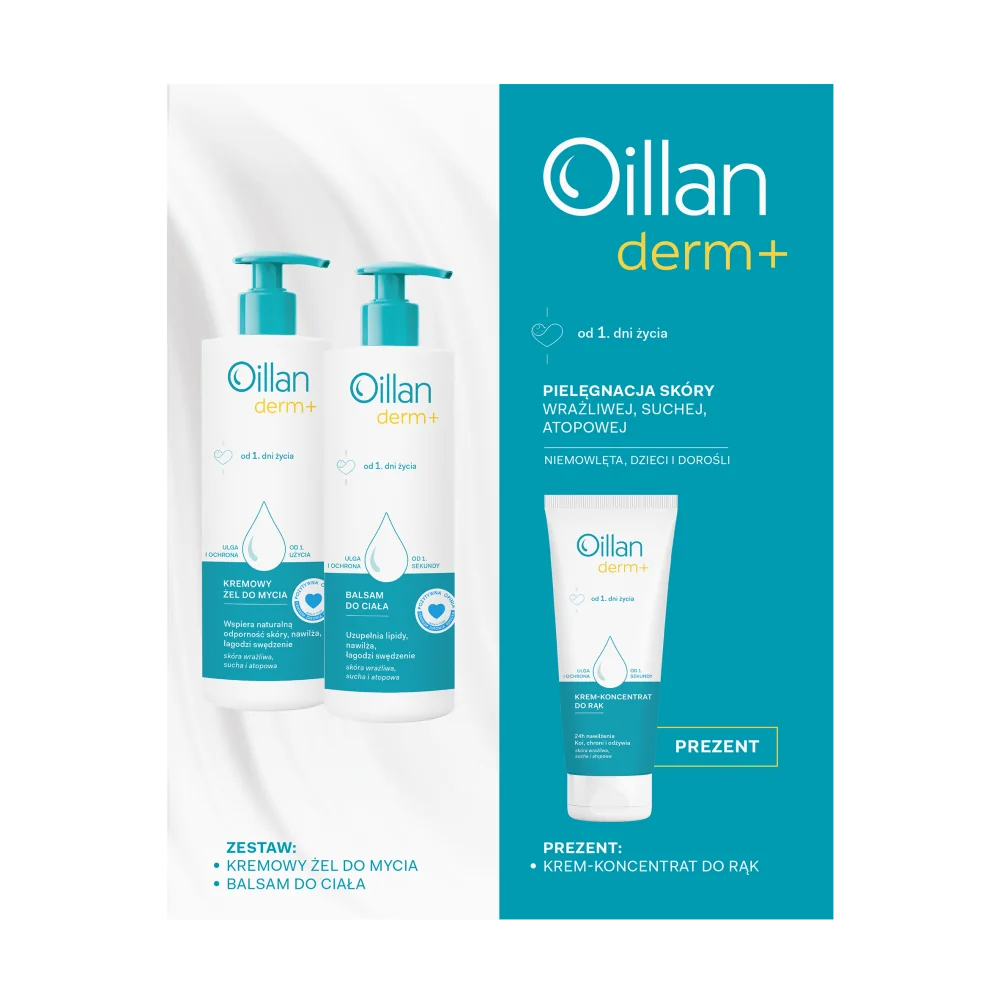 ZESTAW OILLAN DERM+, 400 ml + 400 ml + 75 ml