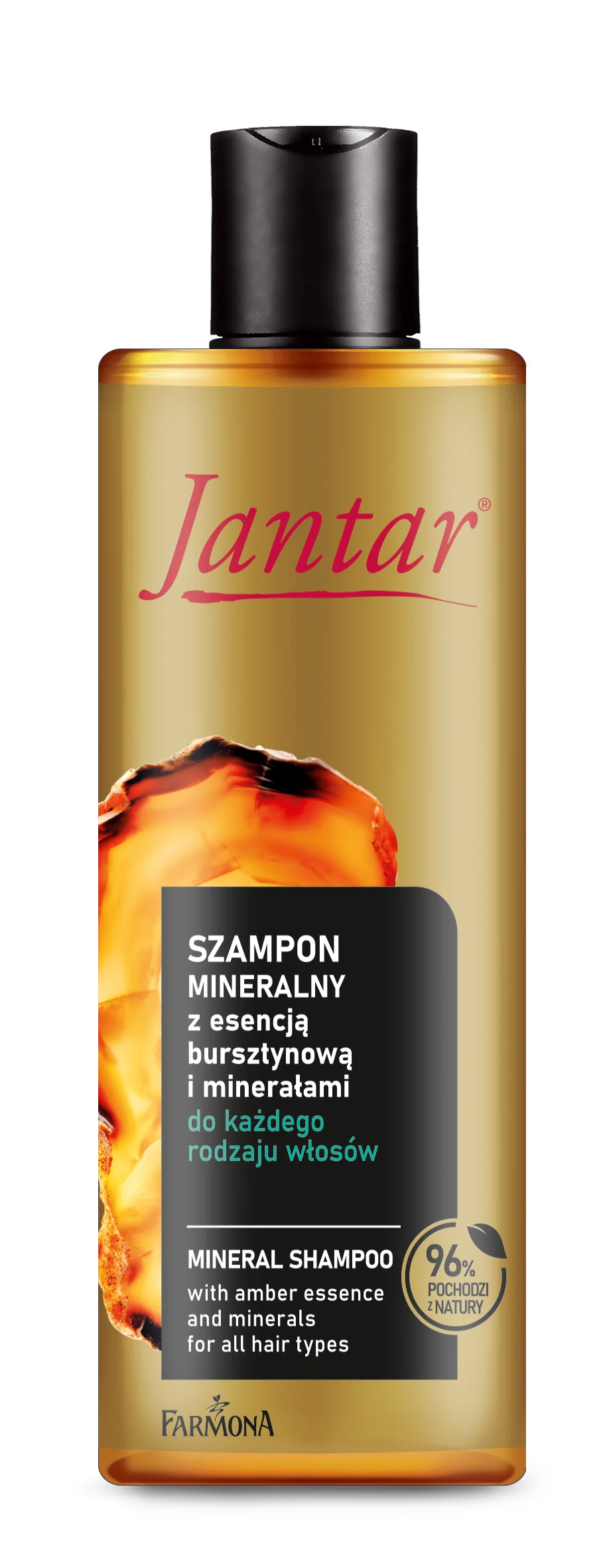 Jantar, Szampon mineralny z esencją bursztynową i minerałami do każdego rodzaju włosów, 300 ml