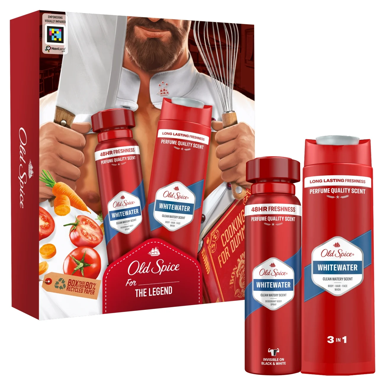 Old Spice Whitewater Chef zestaw podarunkowy dezodorant w sprayu, 150 ml + żel pod prysznic, 250 ml