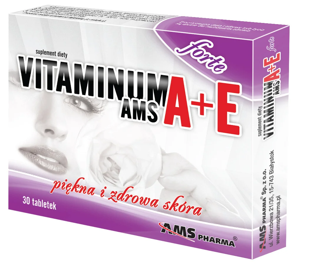 AMS Vitaminum A+E Forte 30 tabletek. Data ważności 06-03-2025