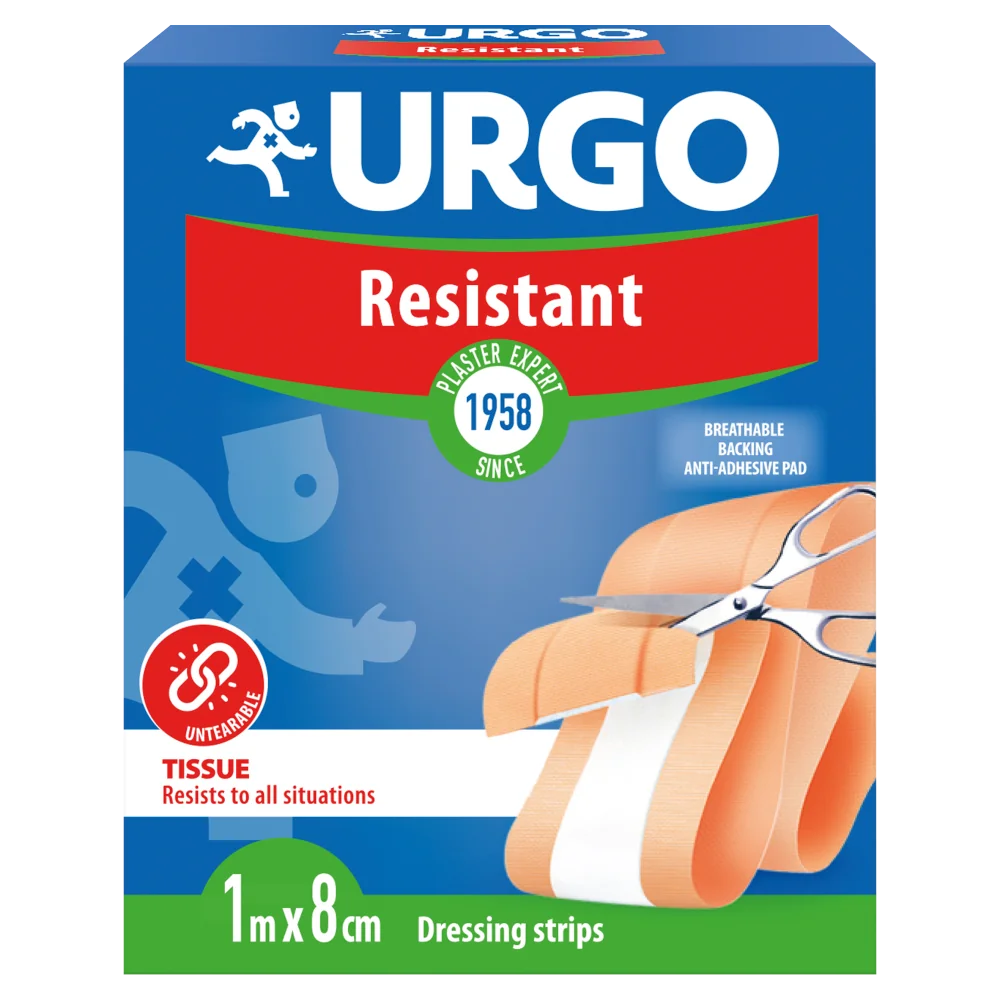 Urgo Resistant, plaster antybakteryjny do cięcia, 1 m x 8 cm