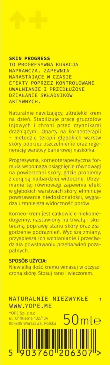 YOPE Skin Progress krem do twarzy korneoterpeutyczny, 50 ml