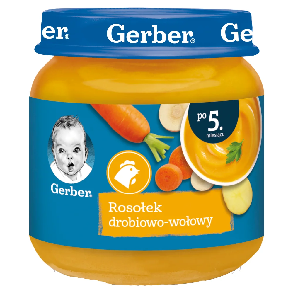 Gerber zupka rosołek drobiowo-wołowy dla niemowląt po 5 miesiącu życia, 125 g