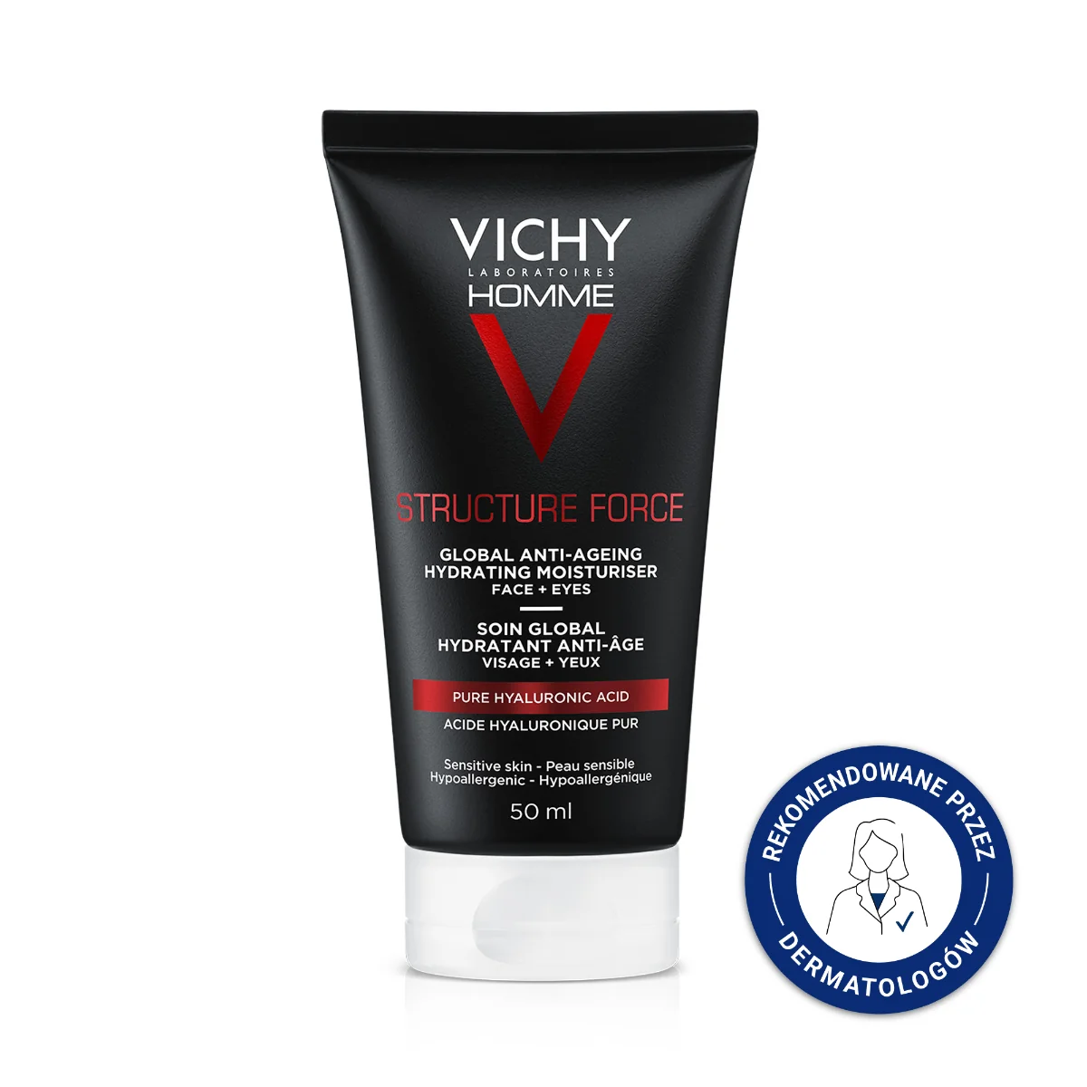 Vichy Homme Structure Force, przeciwzmarszczkowy krem wzmacniający, 50 ml