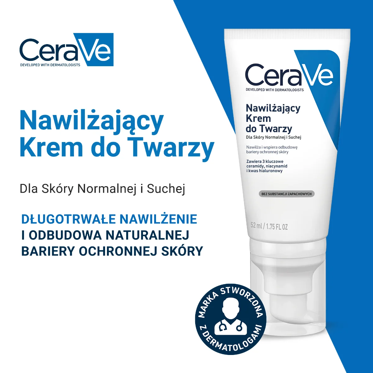 Cerave nawilżający krem do twarzy, 52 ml