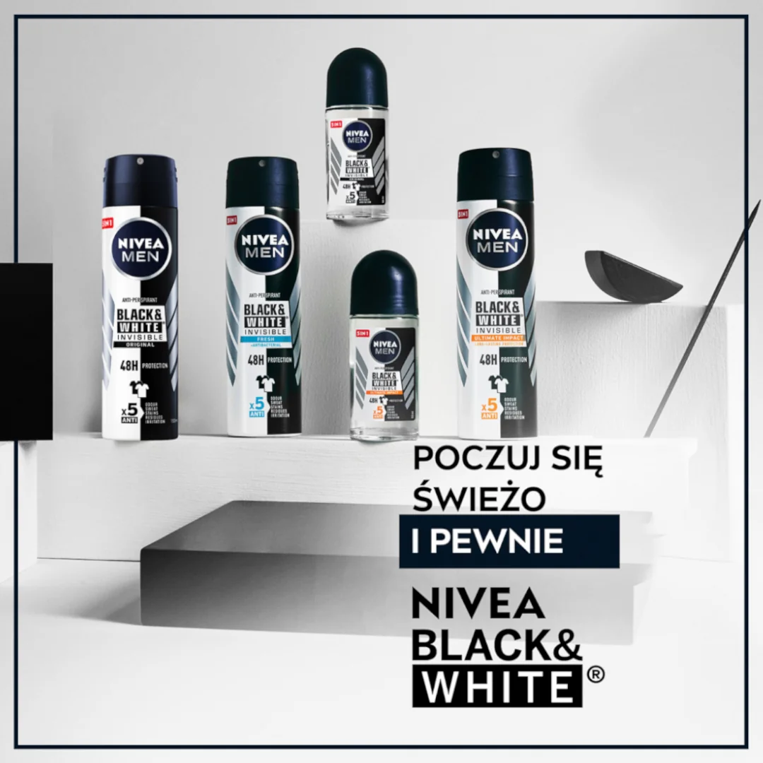 Nivea Black & White Power antyperspirant w sprayu, 150 ml