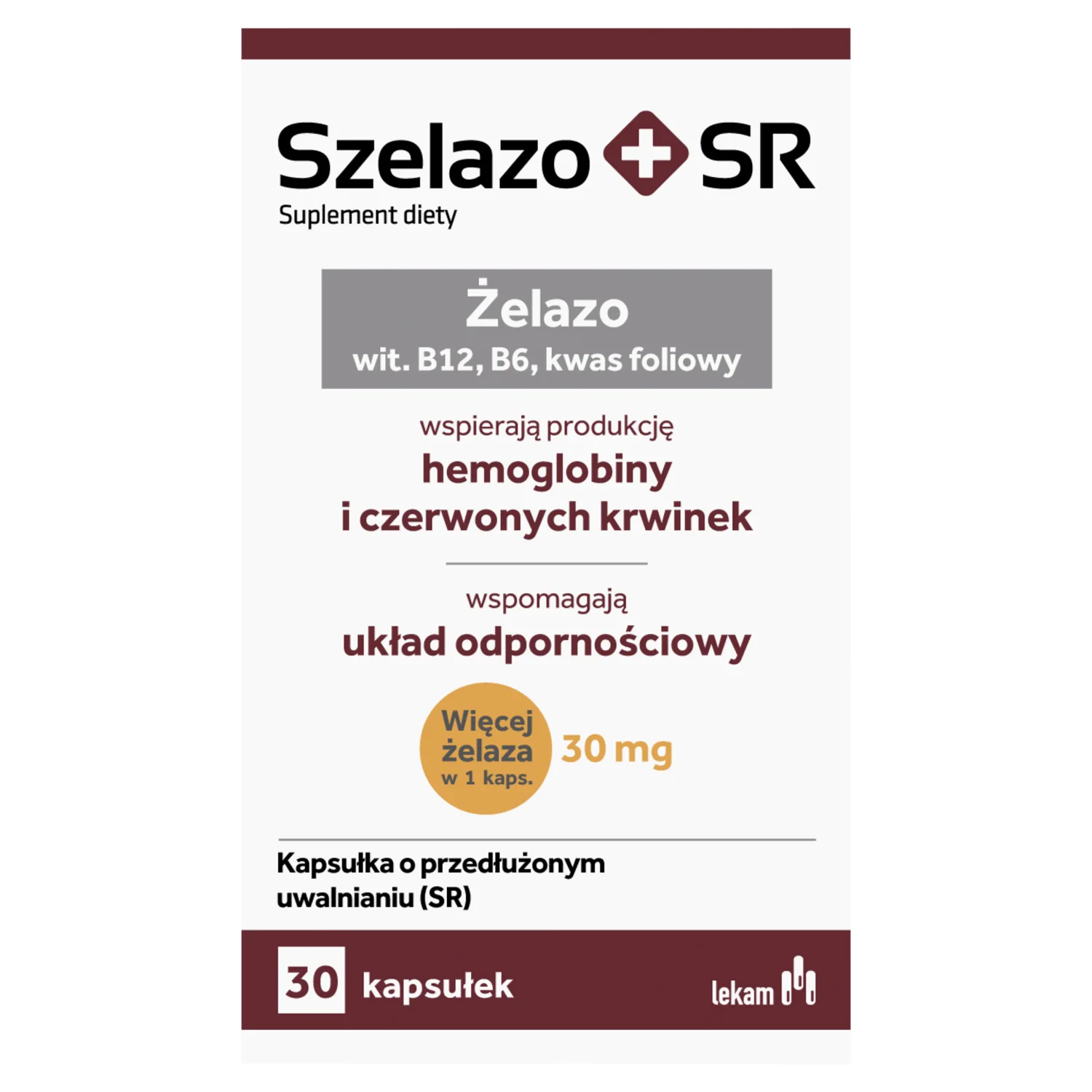 Szelazo+SR, suplement diety, 30 kapsułek o przedłużonym uwalnianiu